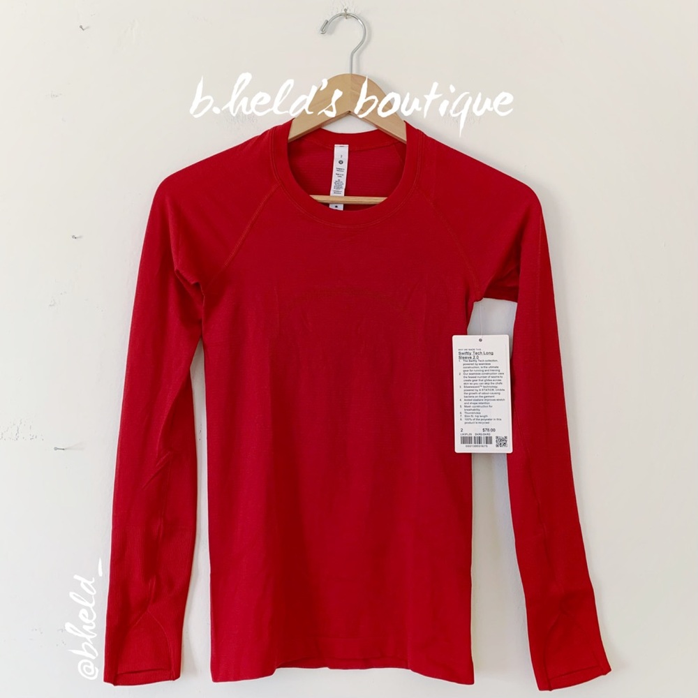 lululemon Lunar New Year Swiftly Tech Long Sleeve Shirt 2.0 Dark Red Sz2 New NWT